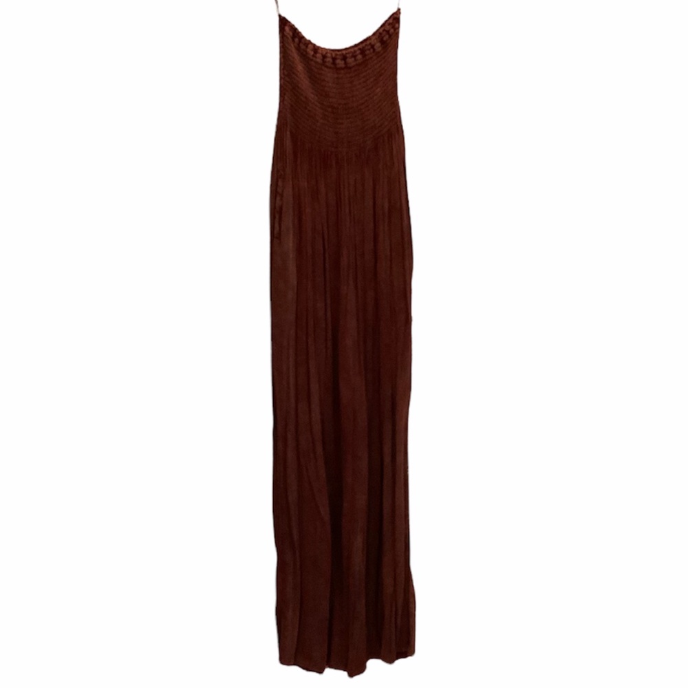 Chaser Brand Cool Jersey Smocked Strapless Maxi Dress With Pockets Long Flowy - Picture 3 of 8